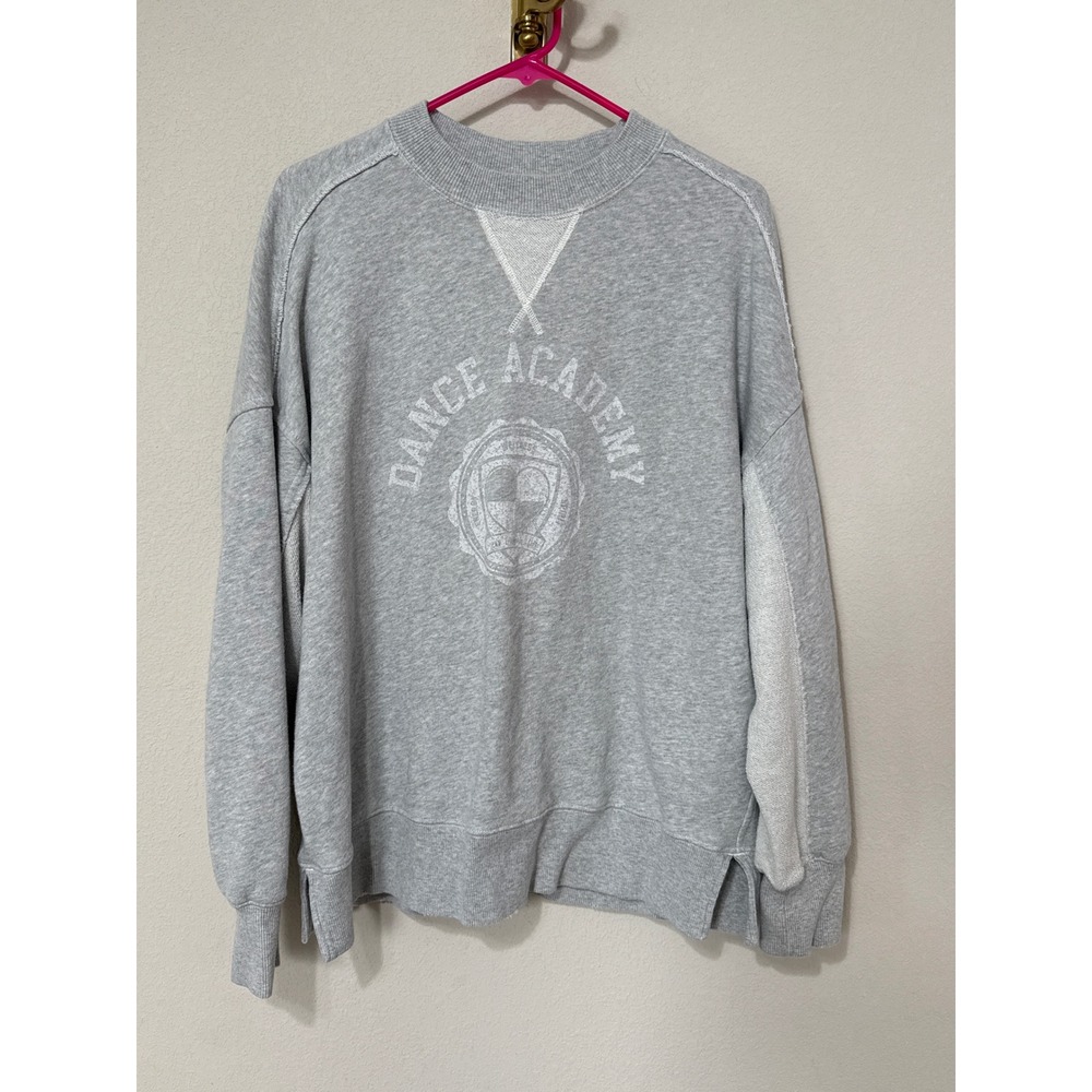 Aerie Sweatshirt Womens XS Gray Dance Academy‎ Graphic Relaxed Crewneck Pullover